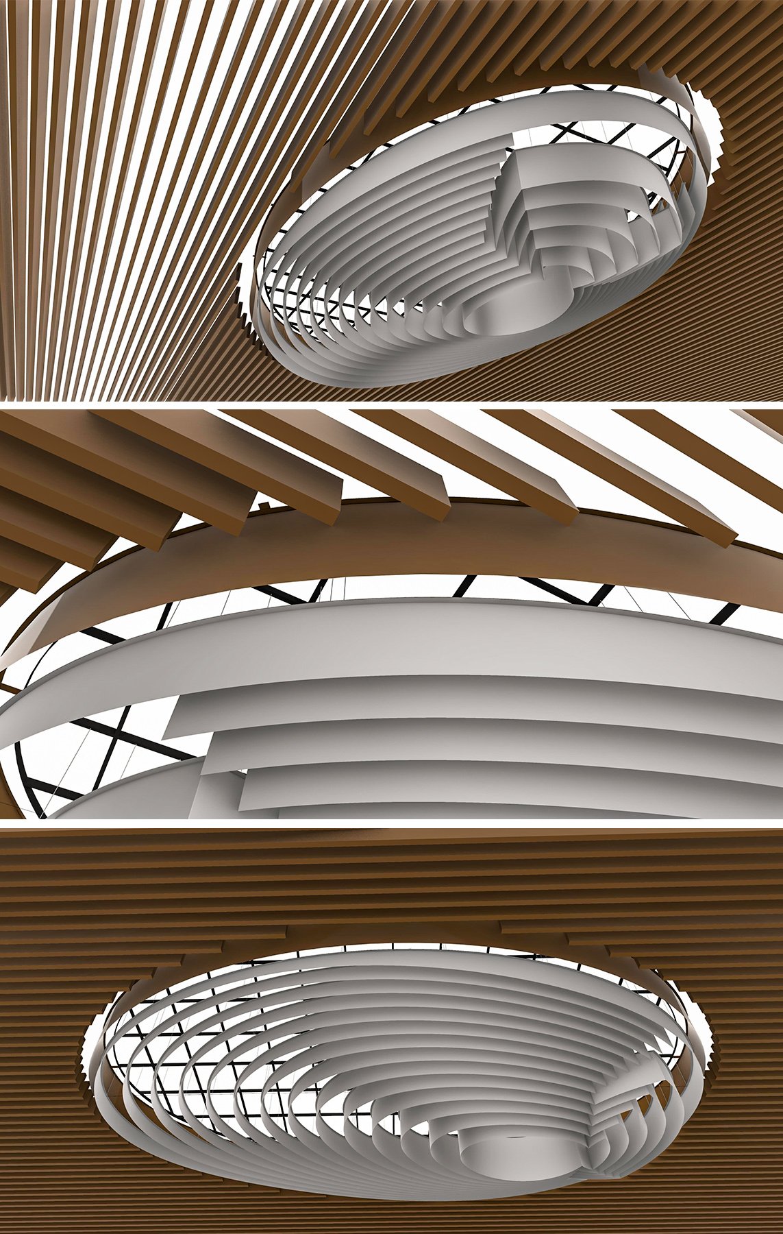 visual representation for Lucknow airport ceiling Making of Lucknow airport ceiling