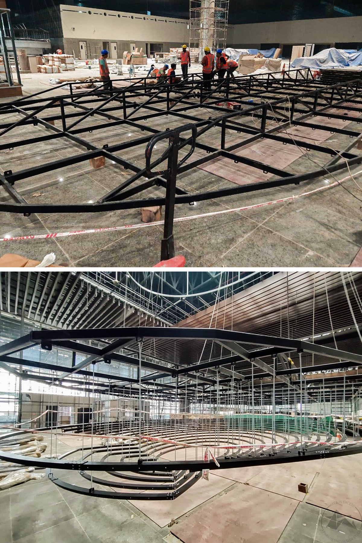 Installation of Parametric Ceiling Installation of Airport ceiling