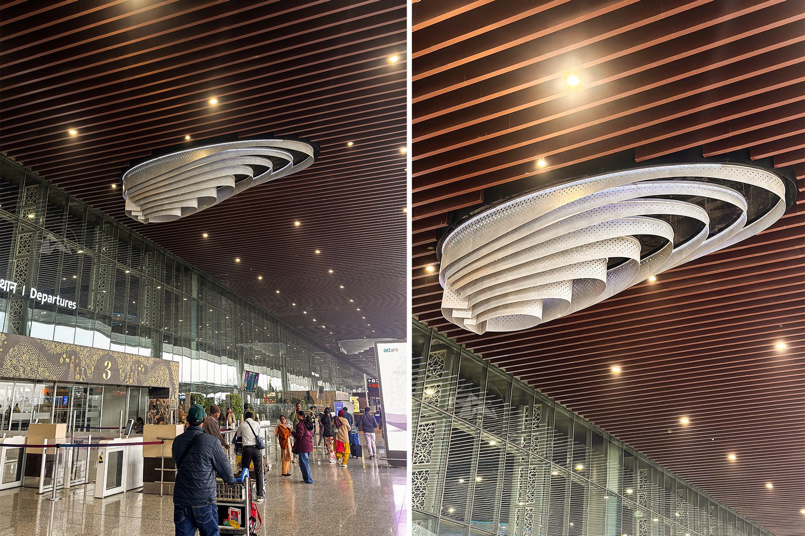 Outdoor Ceilings Outdoor parametric ceiling of Lucknow airport