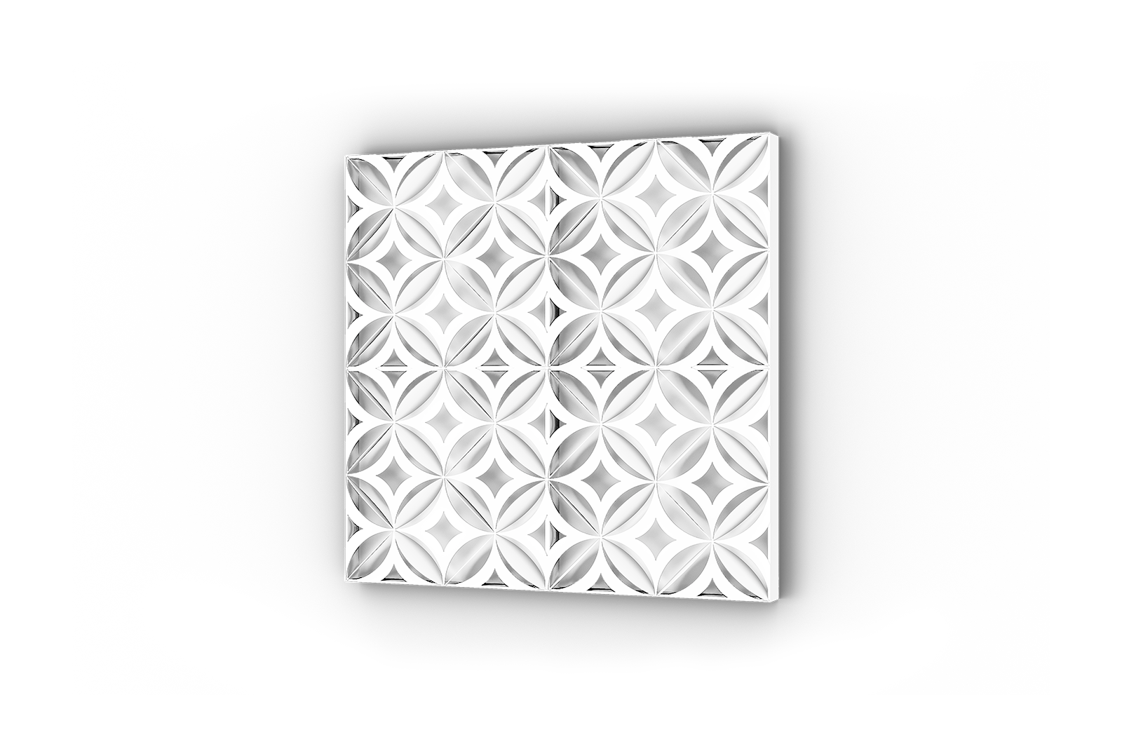 BLOOM™ QUATRA geometric floral facade screen with repeating four-petal pattern