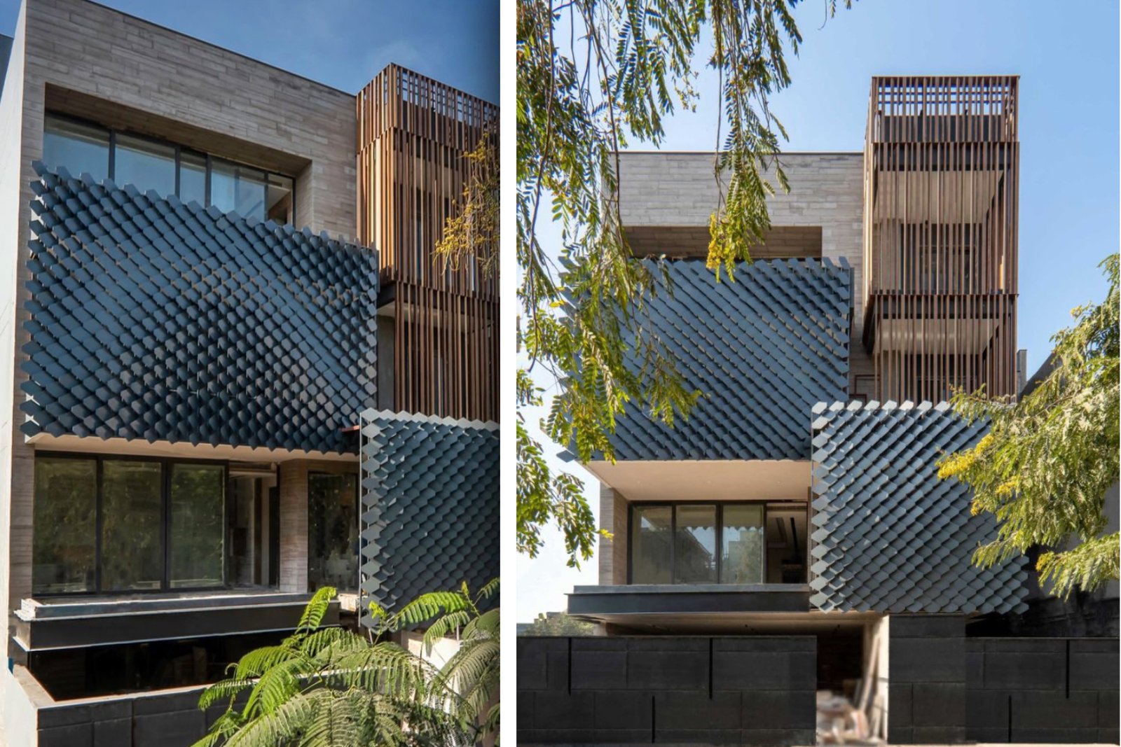 Unique parametric metal facade in office tower by axes in excess (metasequin)