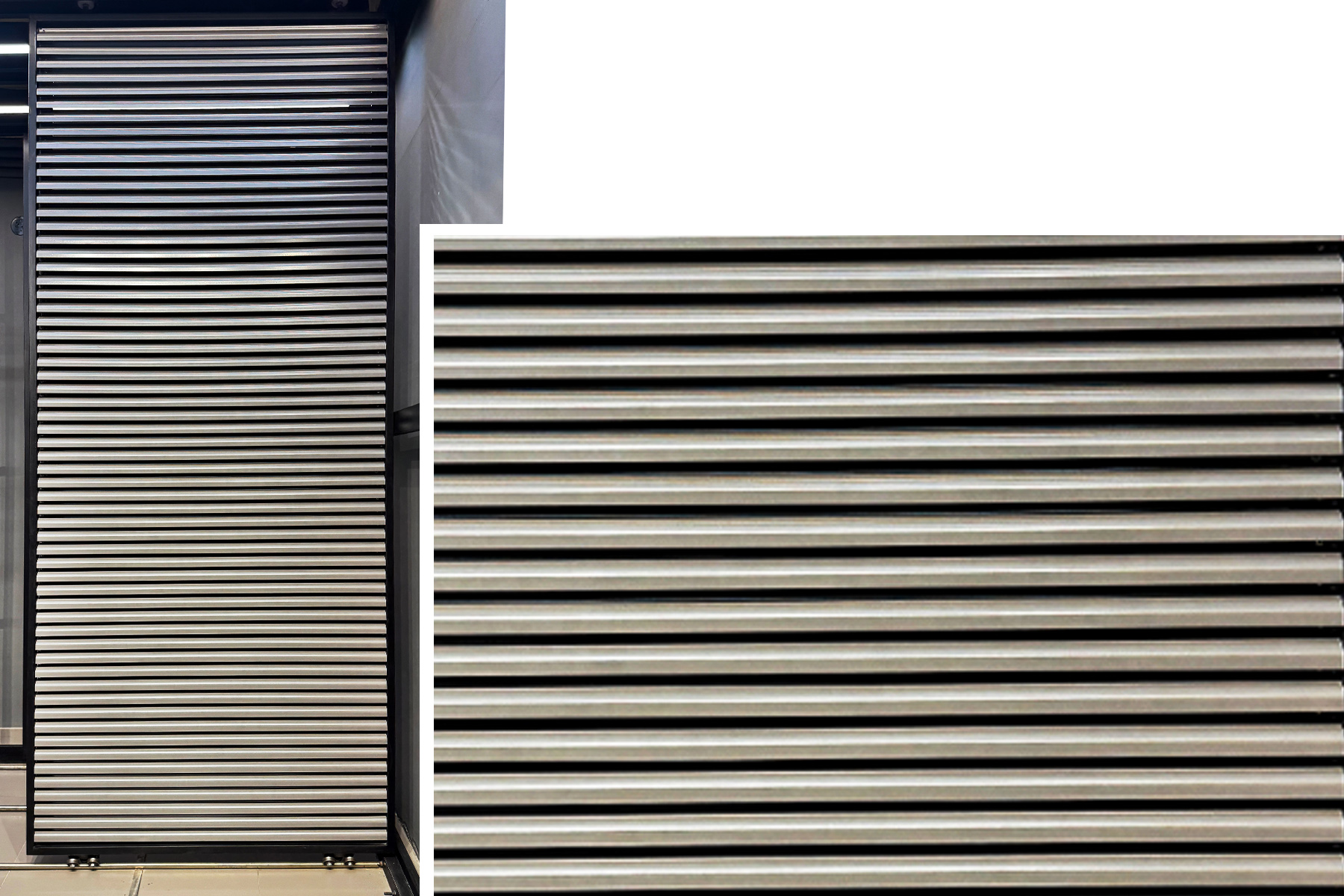 S louvers used for facade and shafts by axes in excess 