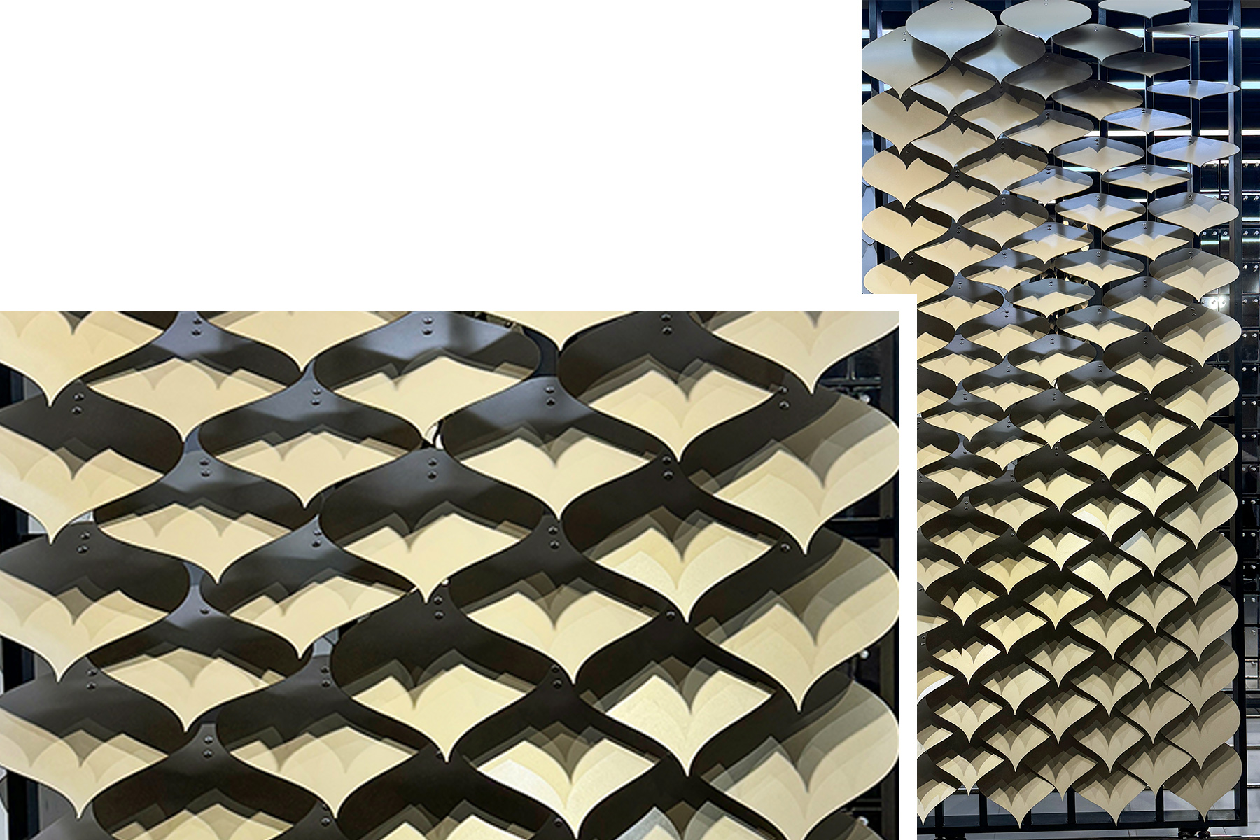 Parametric Leaf patels by axes in excess for metal facade