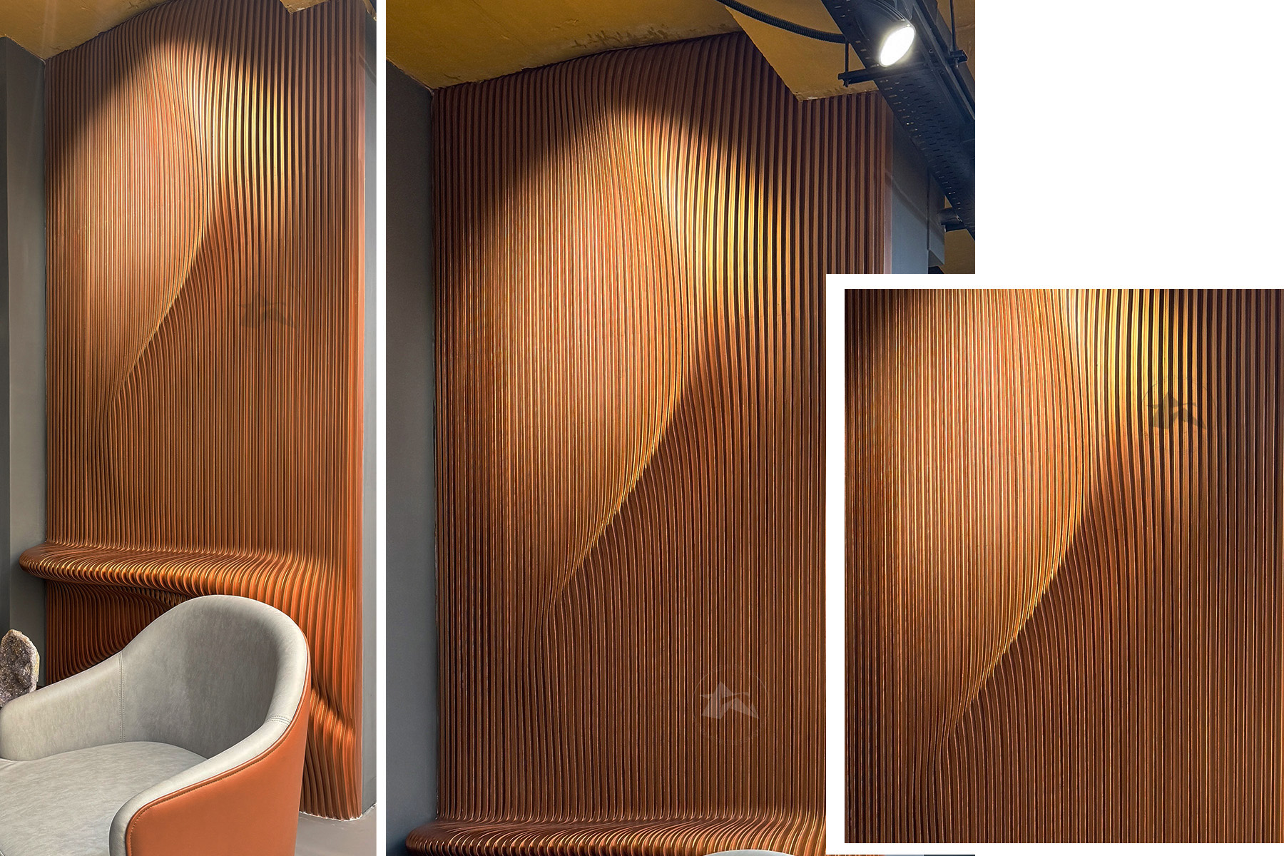 parametric wall installation by axes in excess
