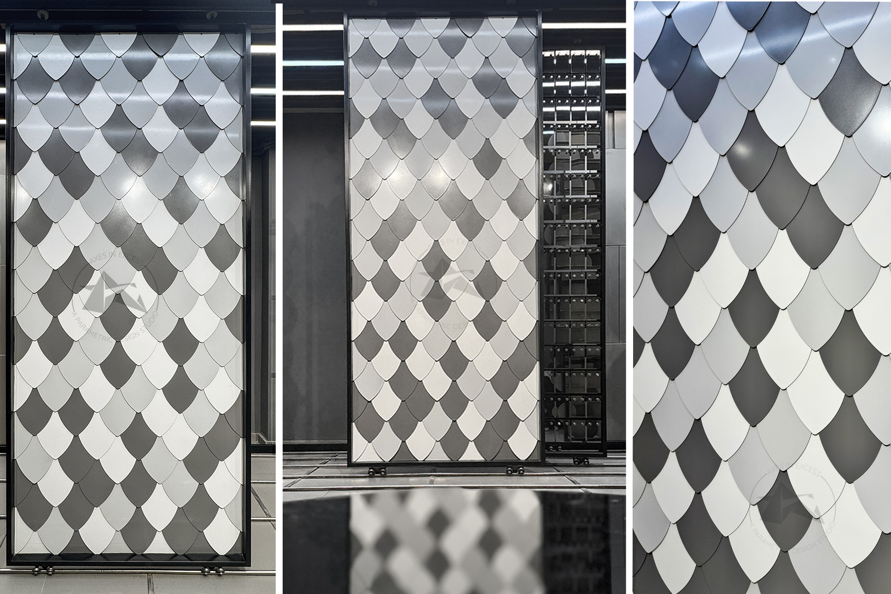 Metal facade cladding using aluminium shingles – Axes in Excess