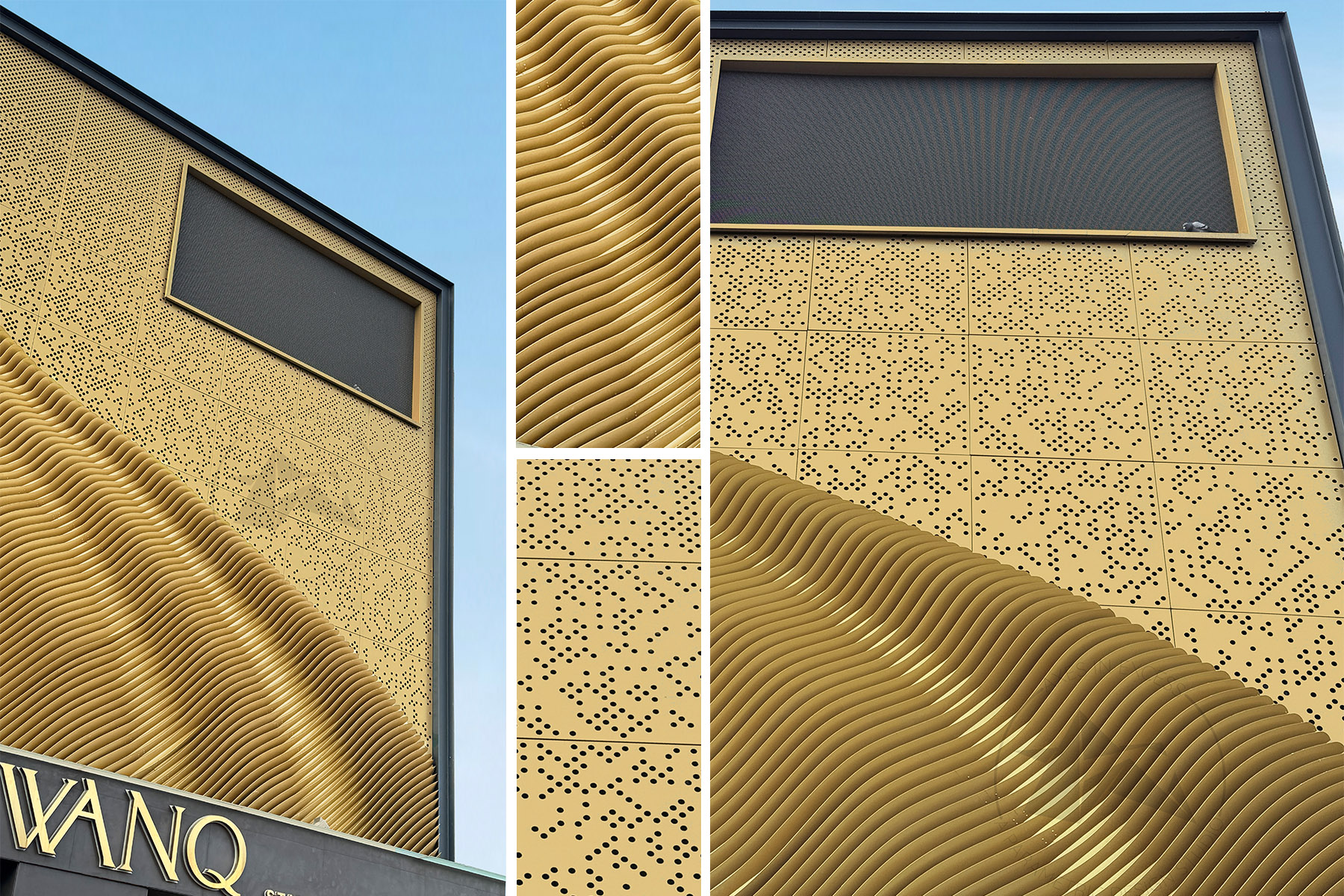 Parametric aluminium metal facade by Axes in Excess at Standard Hardware, Indore