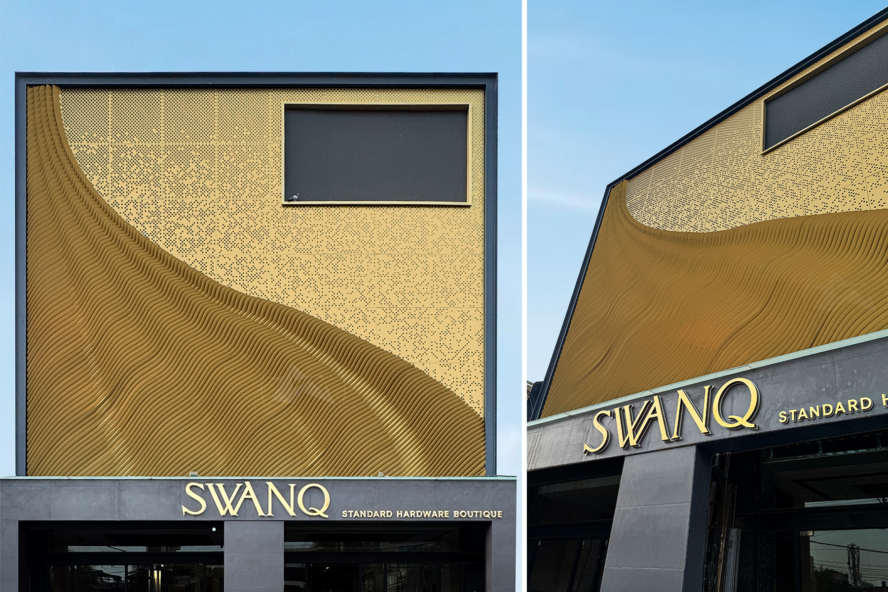 Parametric aluminium metal facade at Standard Hardware, Indore by Axes in Excess