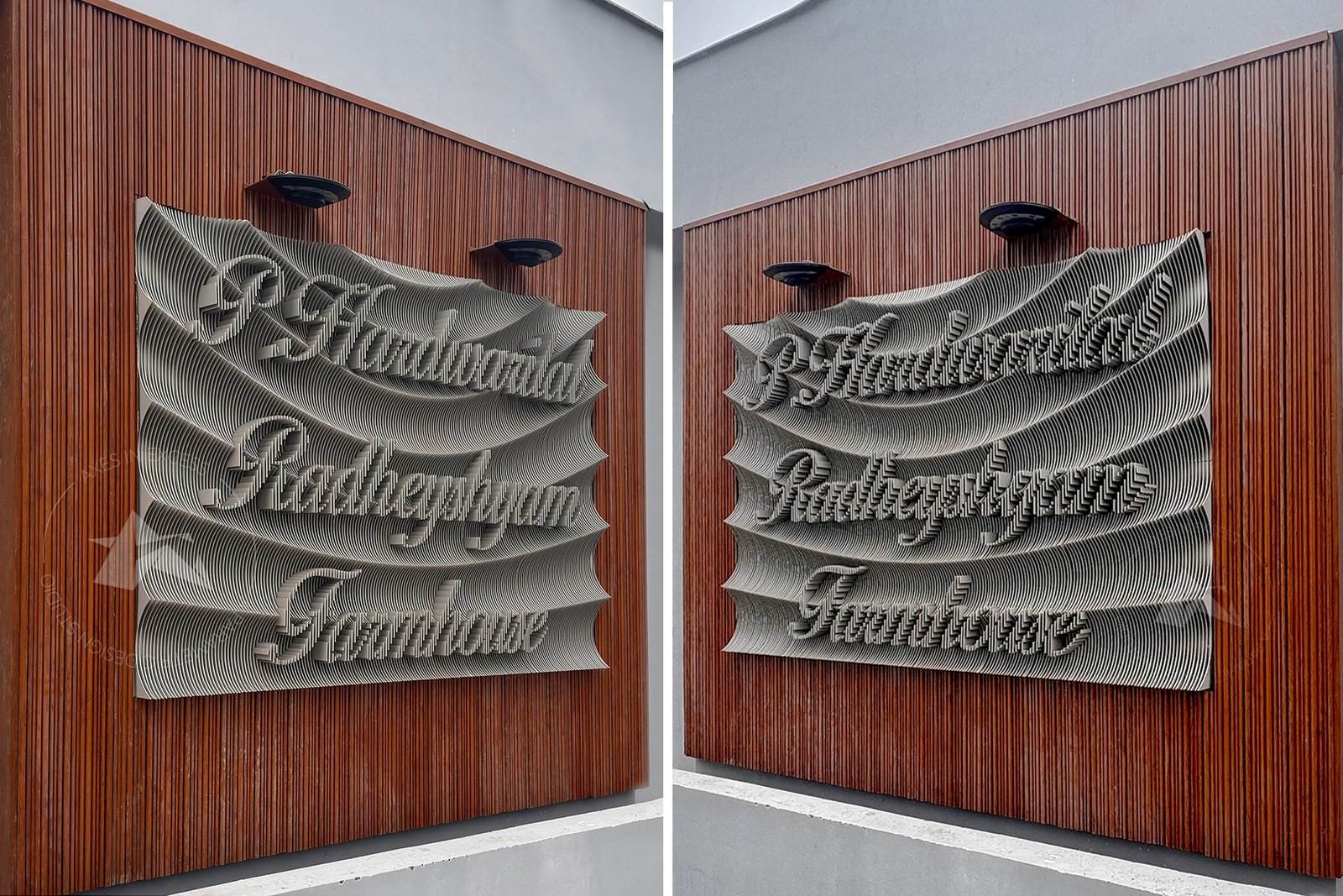 Aluminium Parametric Name Plate by Axes in excess