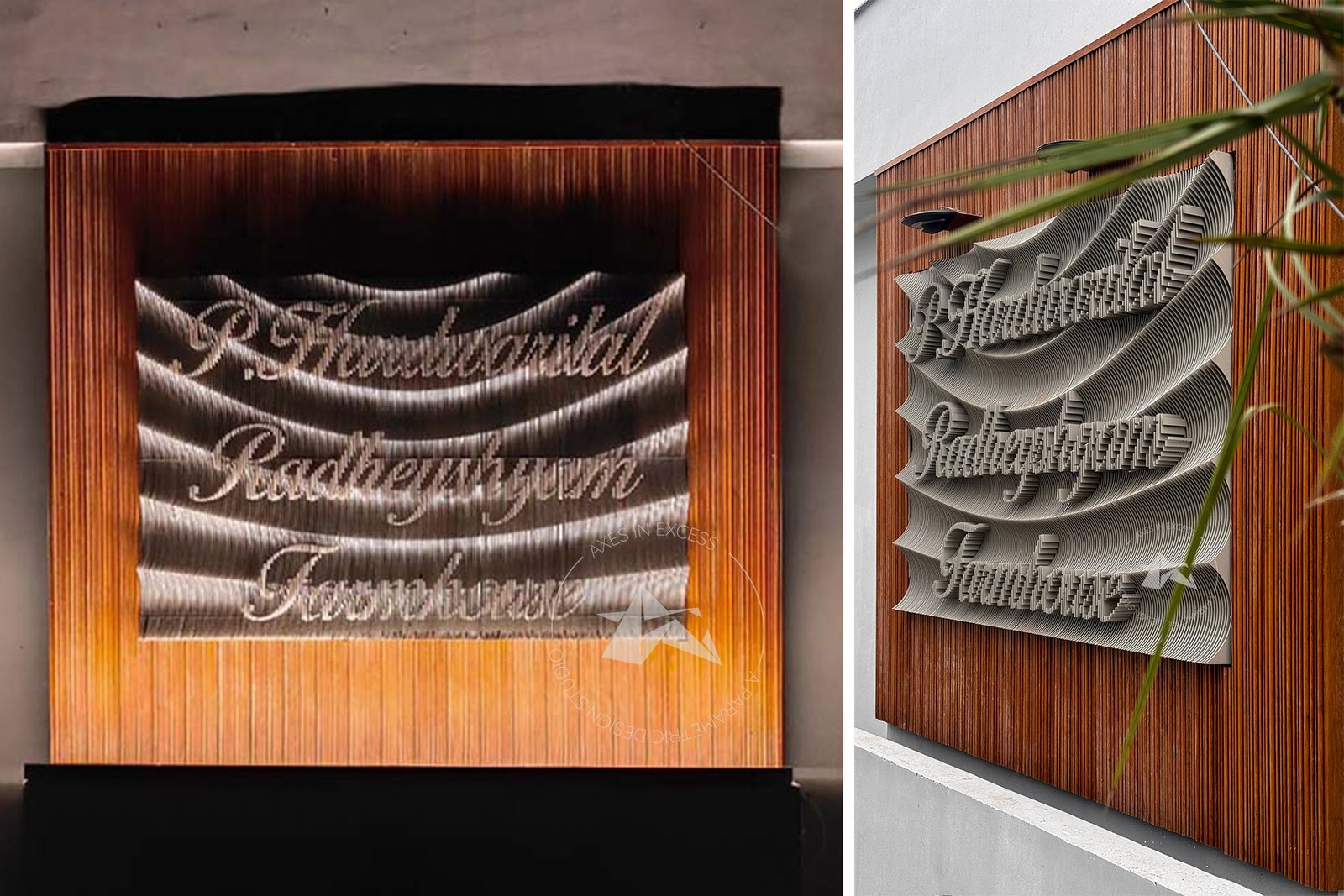 Parametric Name plate by axes in excess 