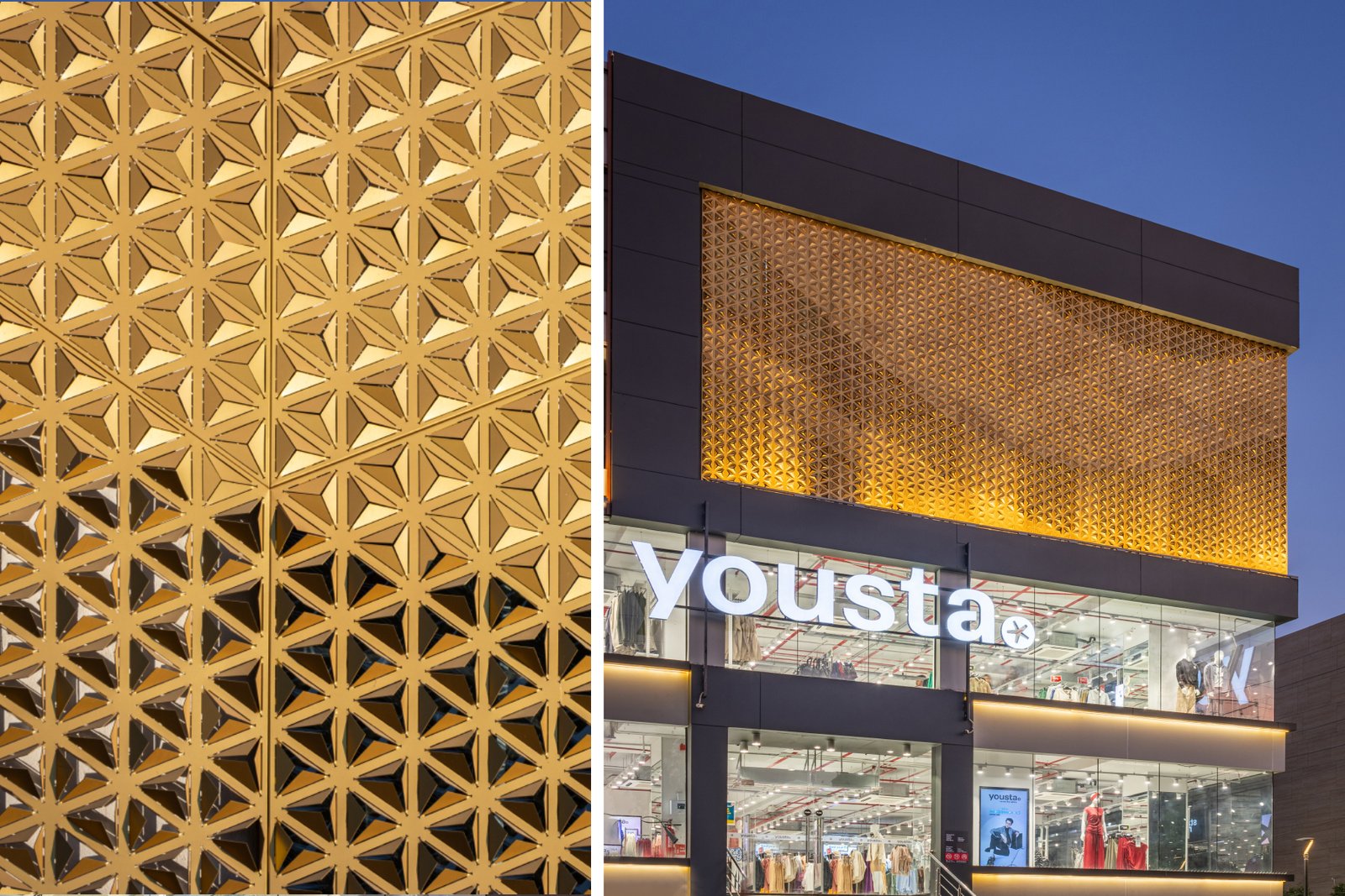 Axes in Excess custom 3D panel facade project Tiffany Tower