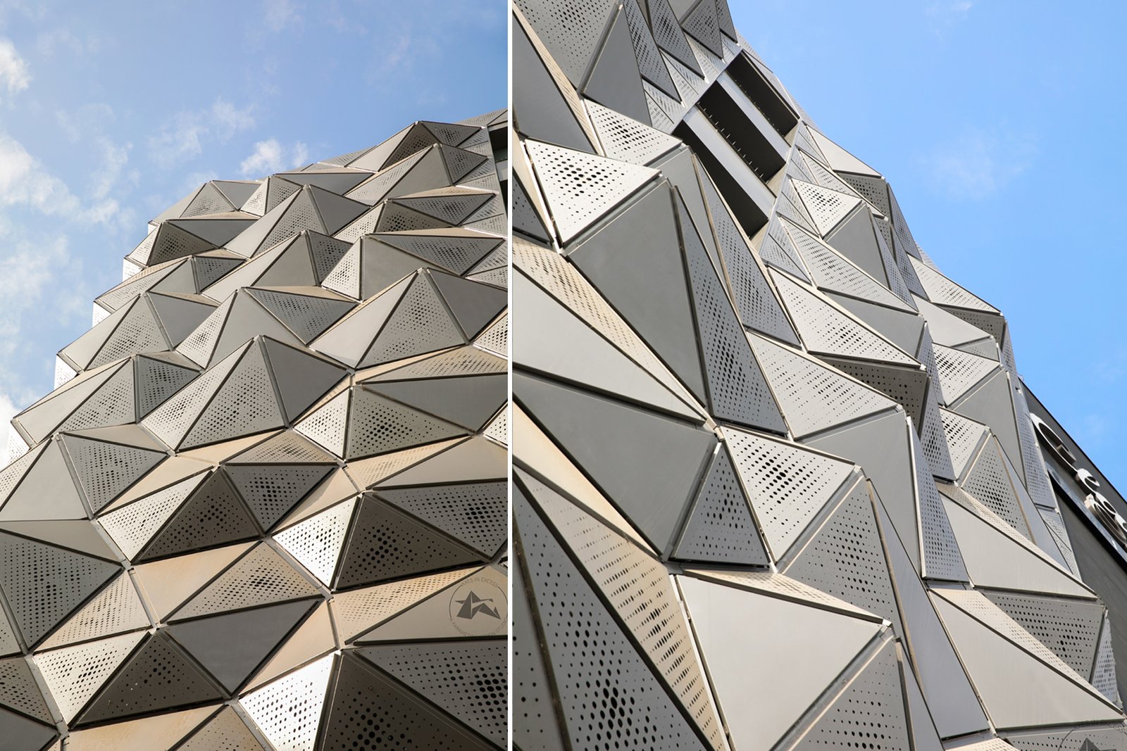 3D triangular facade system by Axes in Excess