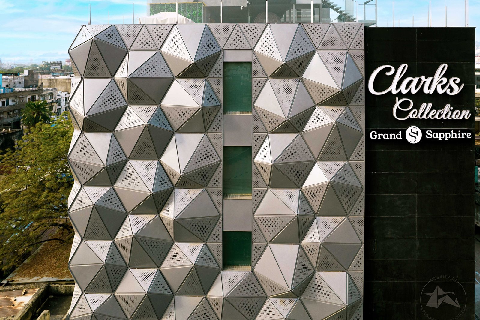 Custom metal facade fabrication and execution India by axes in excess