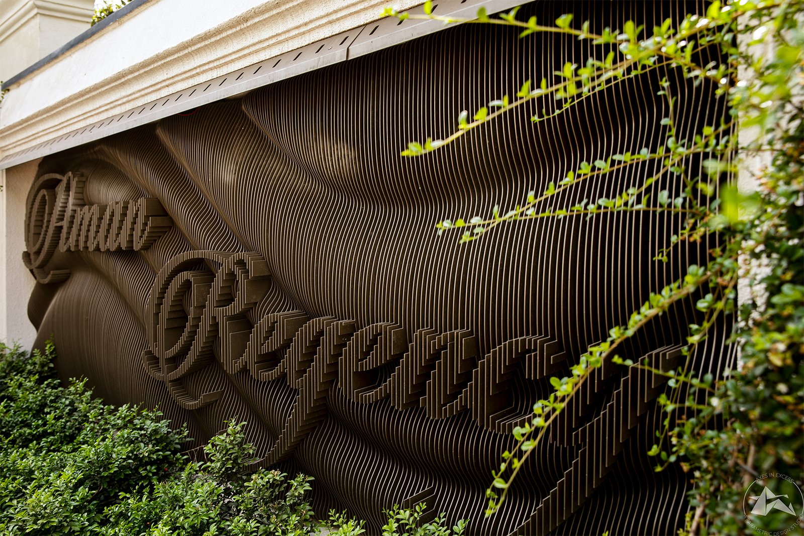 architectural name plate design for villas by axes in excess