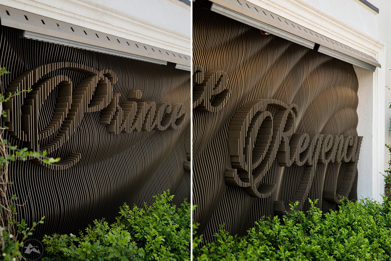 parametric name plate for villa entrance by axes in excess