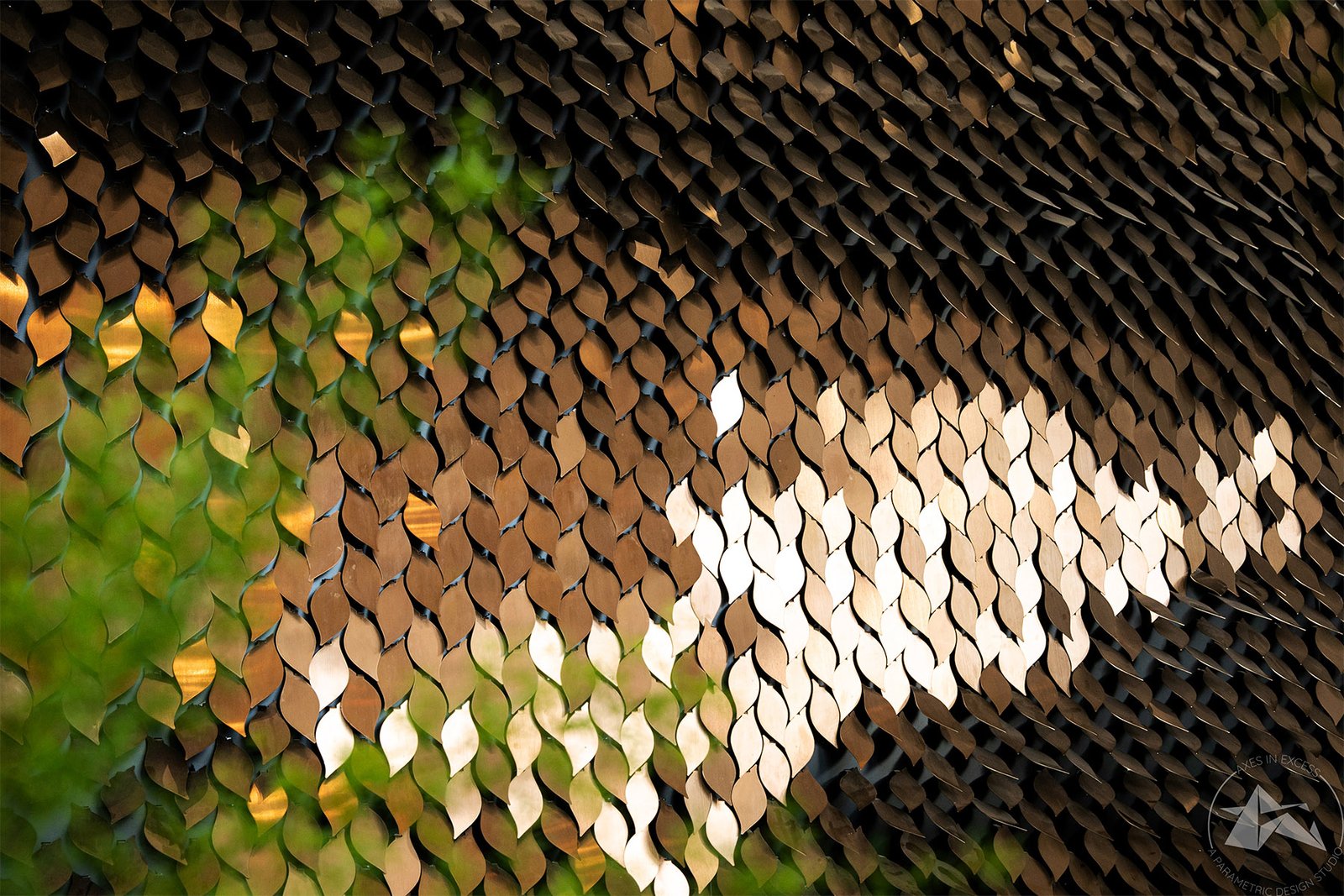 aluminium panel background wall hotel lobby by axes in excess