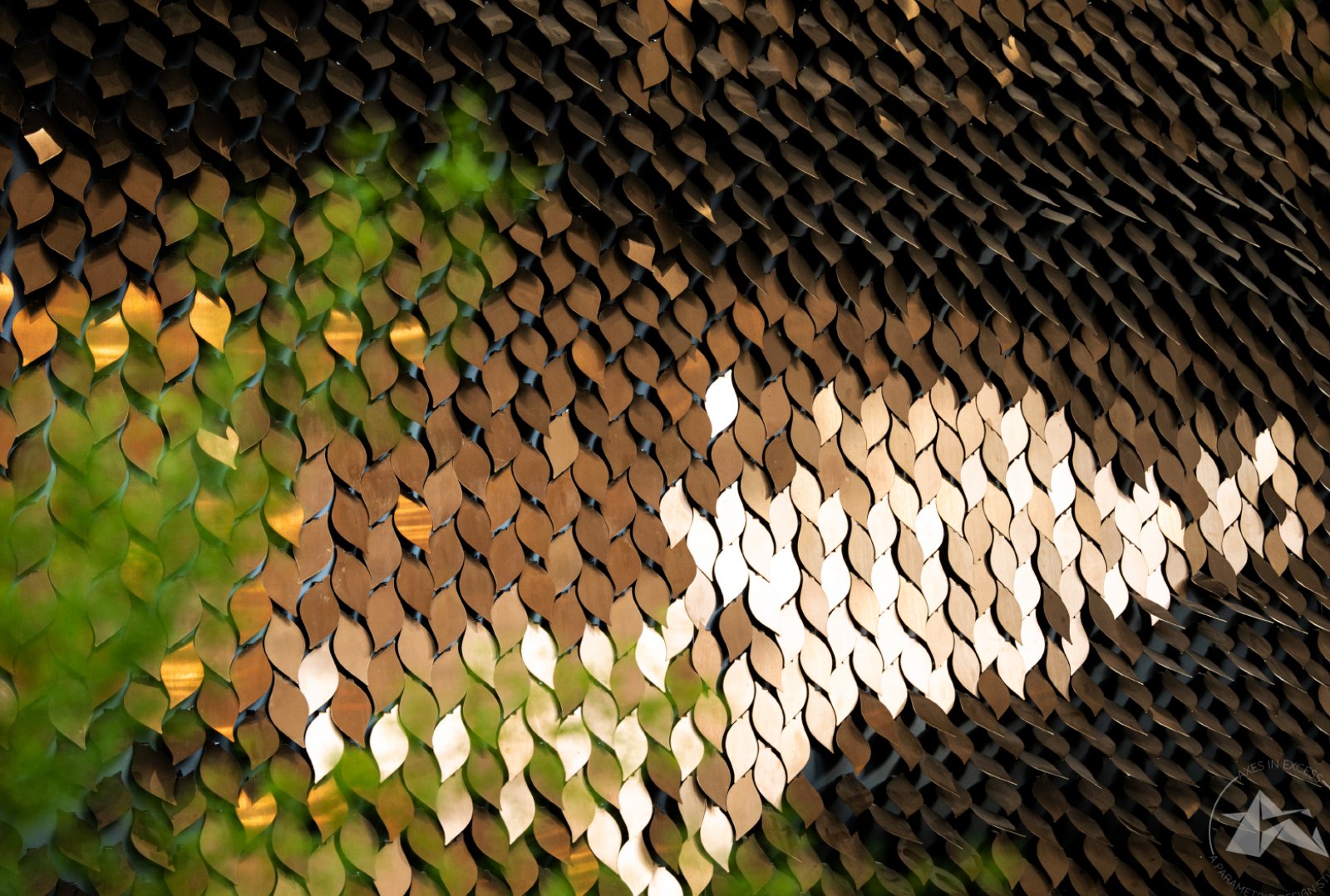 hotel reception wall design metal installation by Axes in Excess