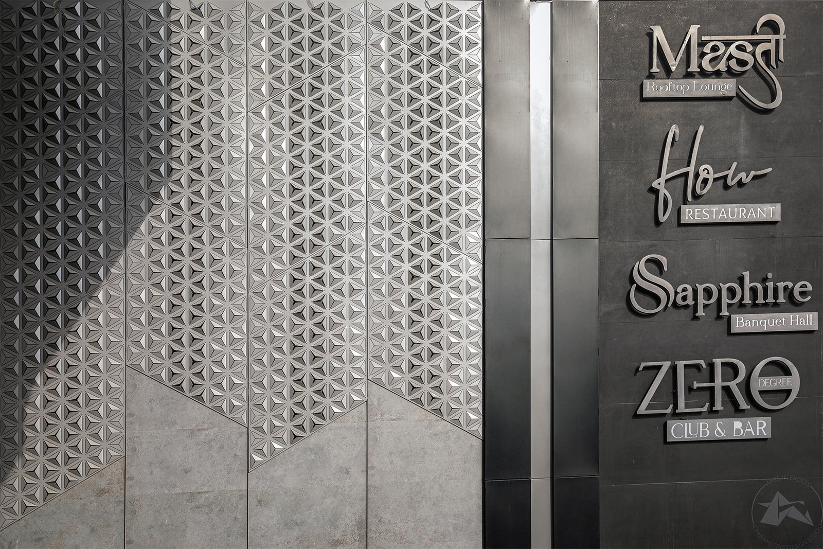 aluminium screen cladding exterior wall by axes in excess