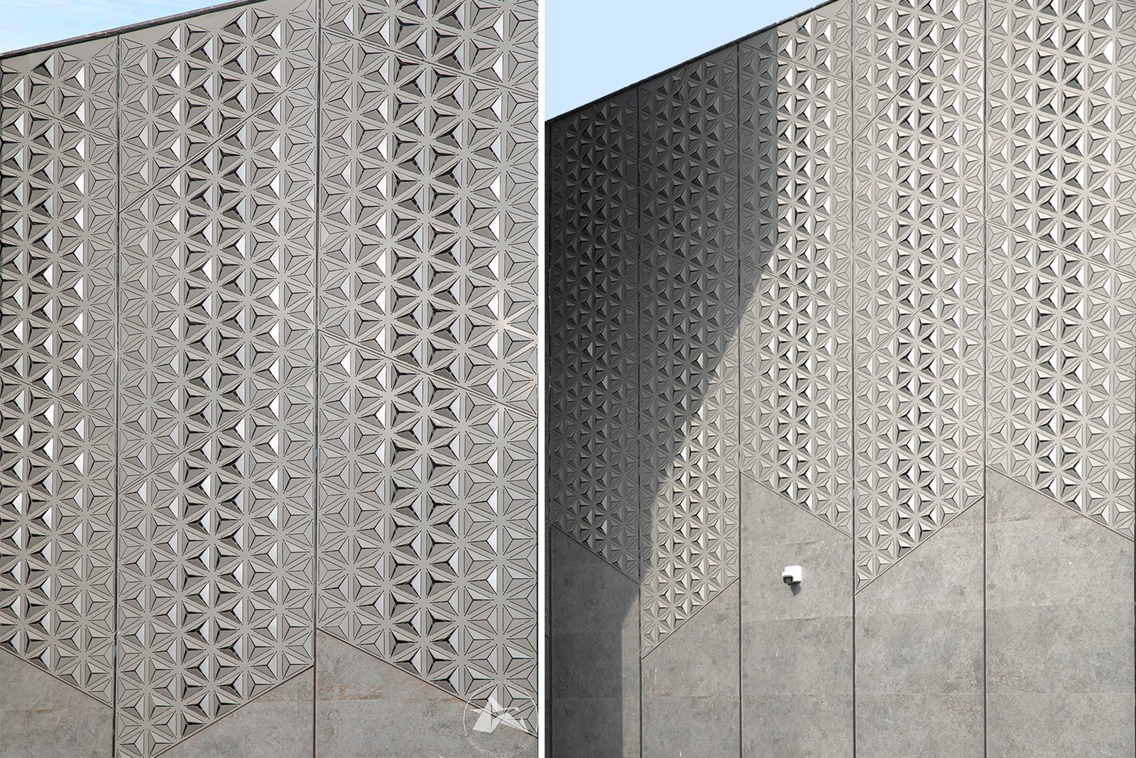 exterior aluminium screen cladding hotel by axes in excess