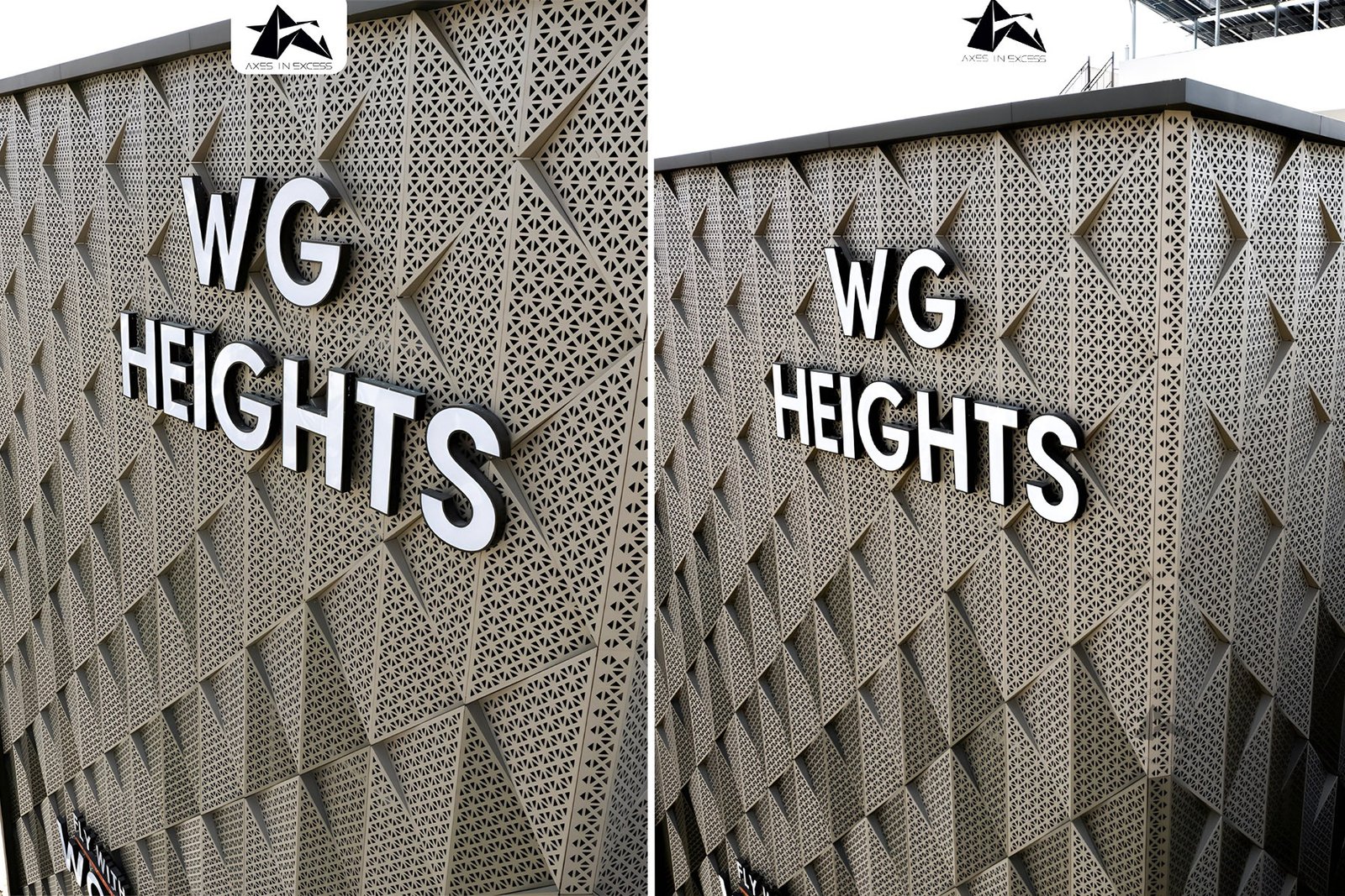 TriGrid Diamond Formation facade by Axes in Excess