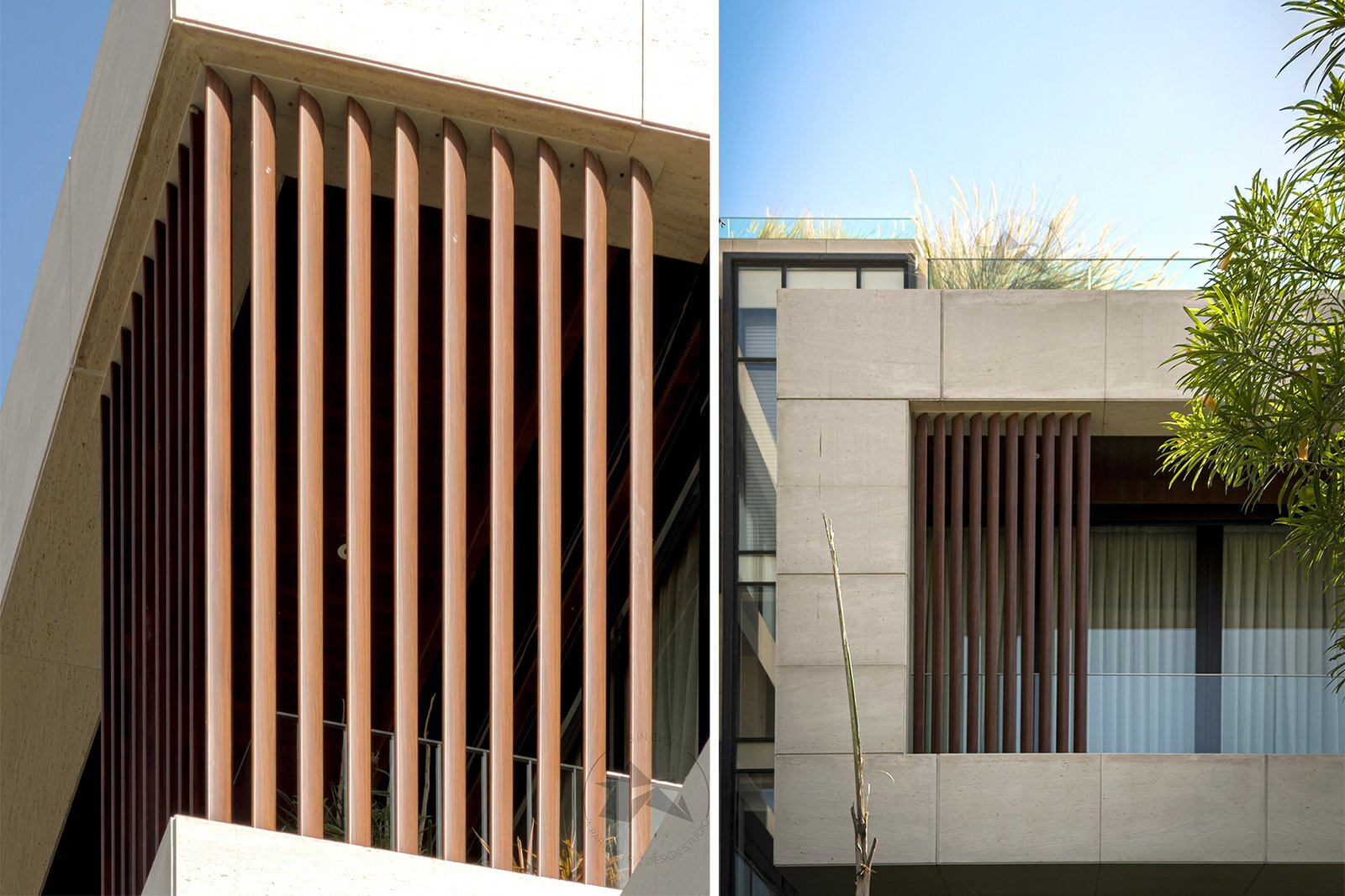 Modern home elevation with clean vertical facade elements