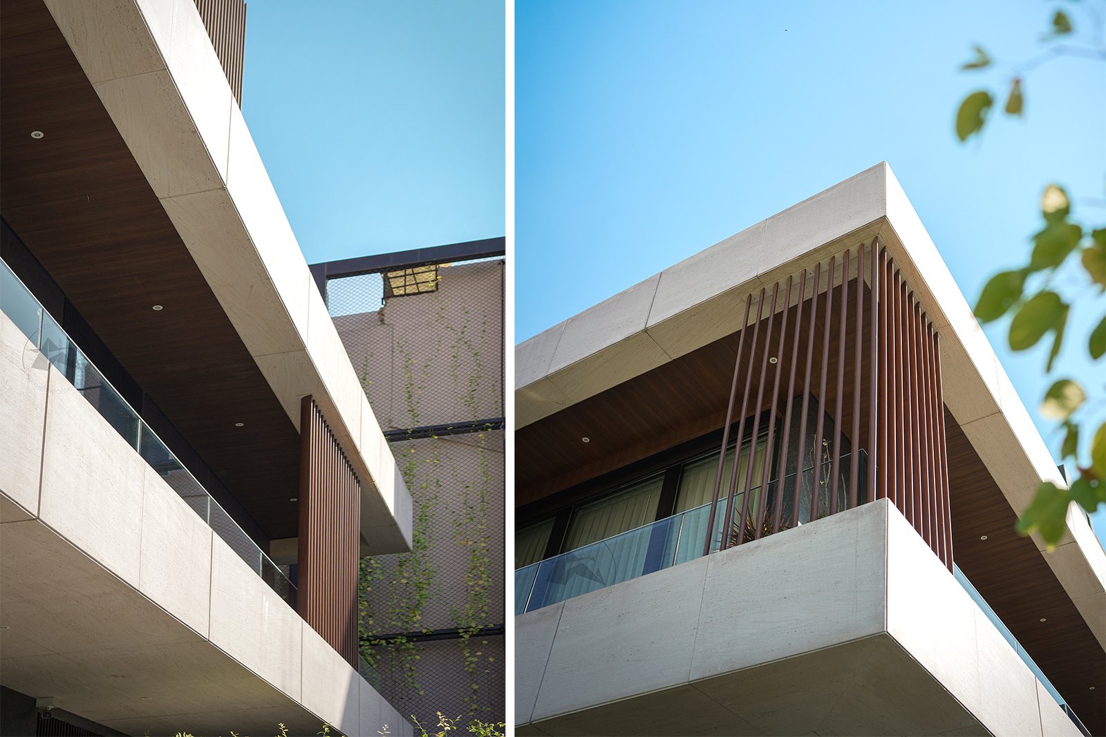 Elegant minimalist house exterior with aluminium facade systems