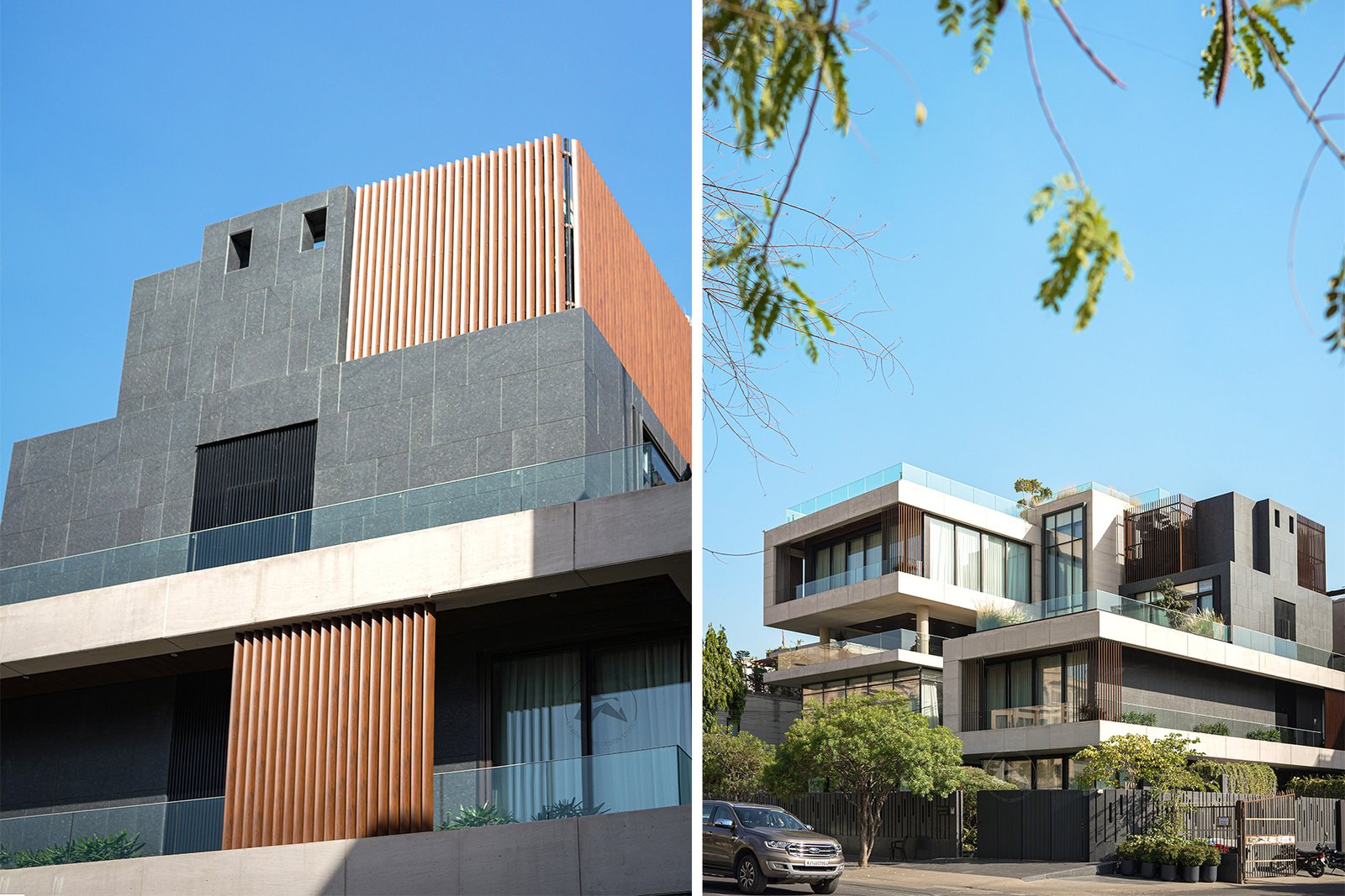 Premium aluminium louver facade for private residence