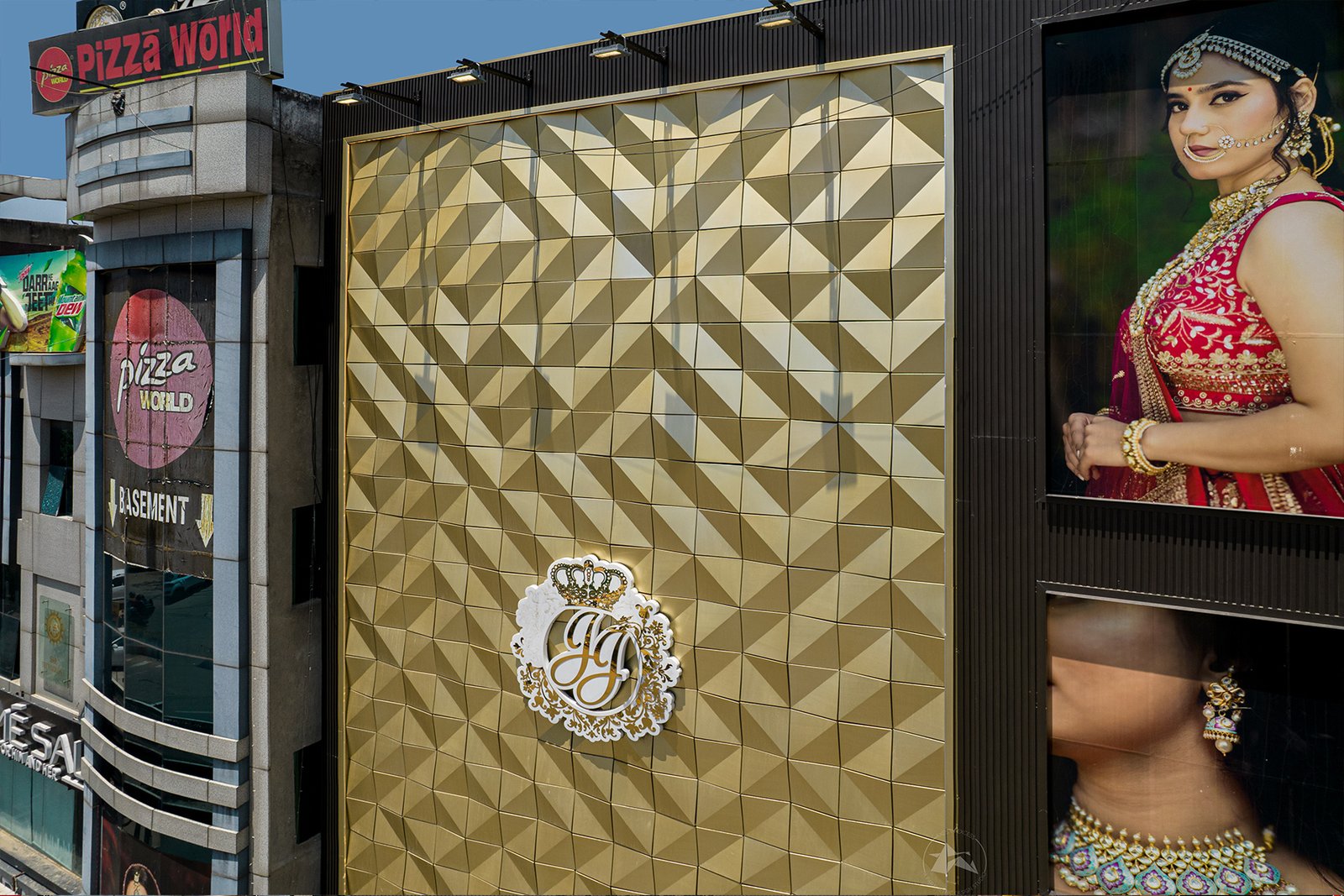 Modern jewellery showroom exterior in Jaipur