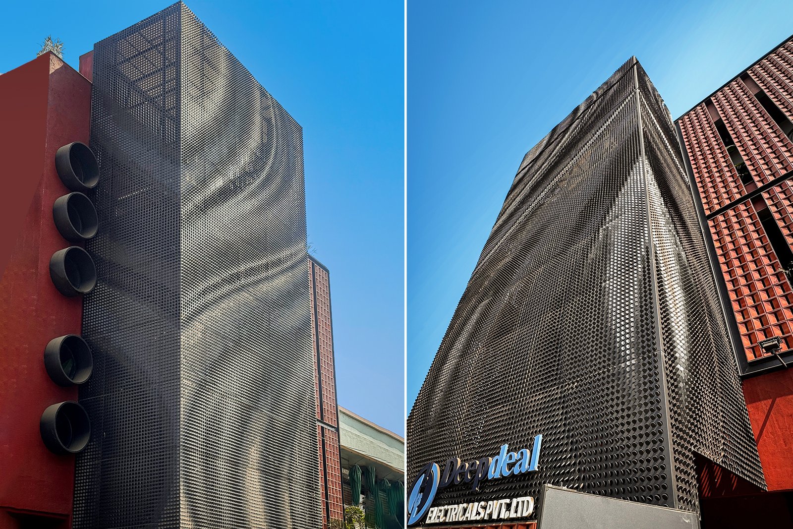 Contemporary metal facade design for commercial building