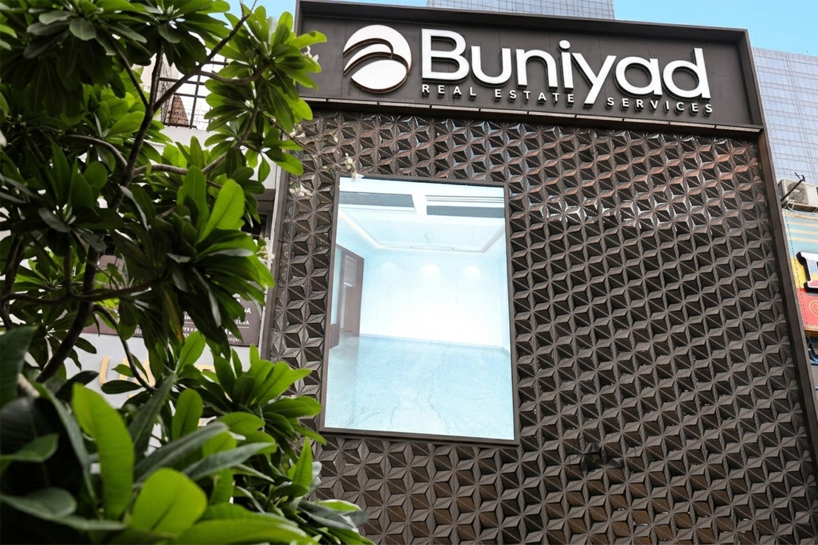 Custom aluminium metal facade for corporate office architecture