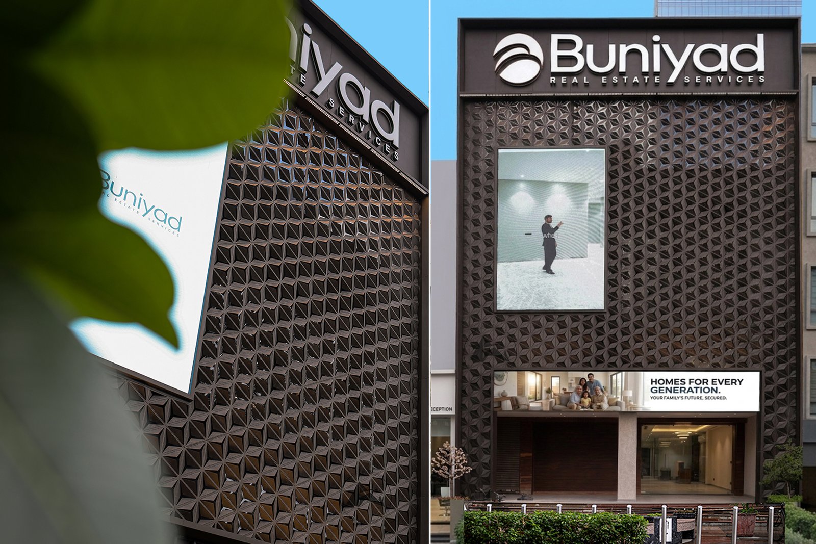 3D Blossom Unveil aluminium facade panels installed on commercial building in Noida