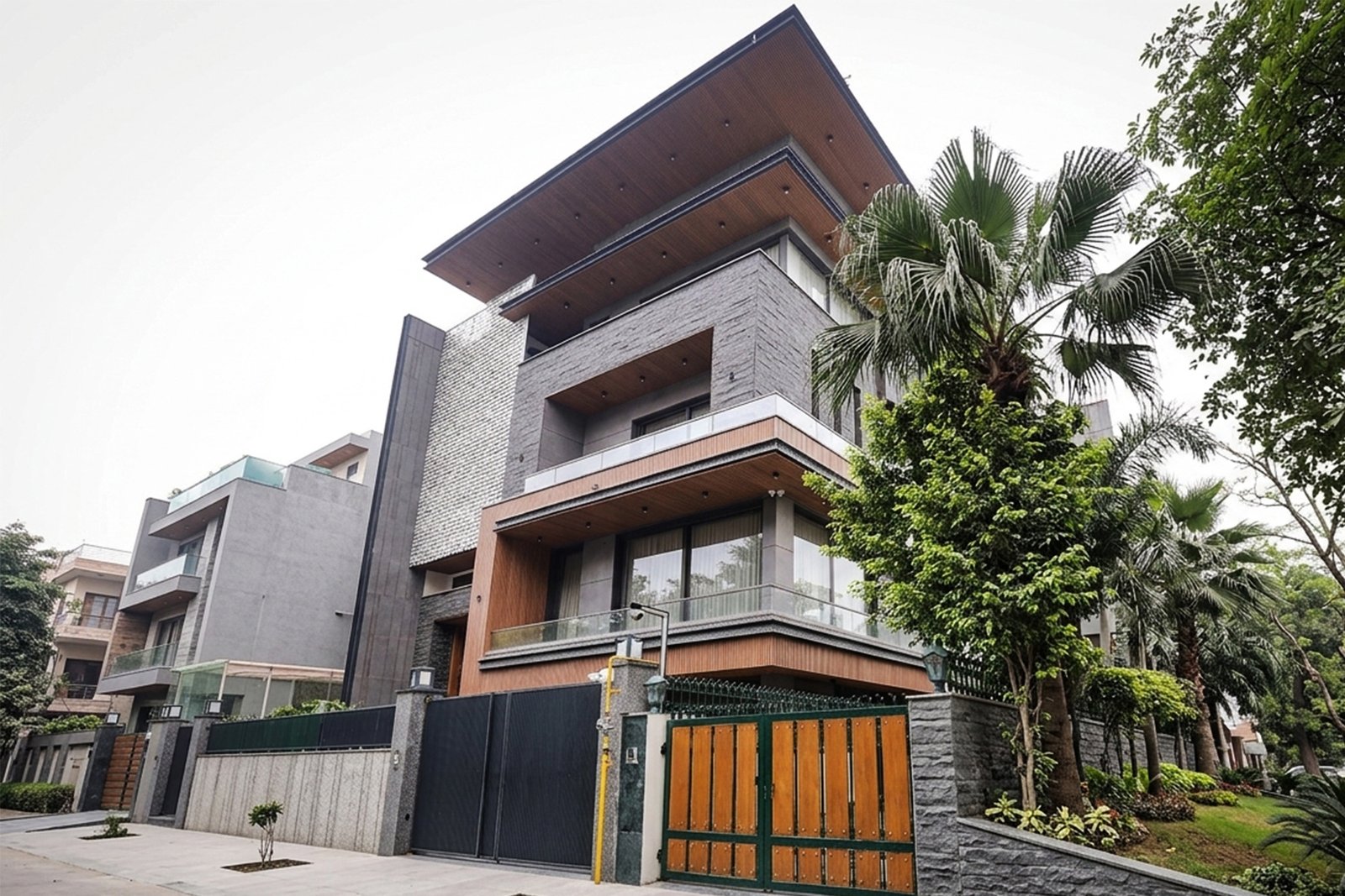 Aluminium architectural cladding for contemporary house elevation