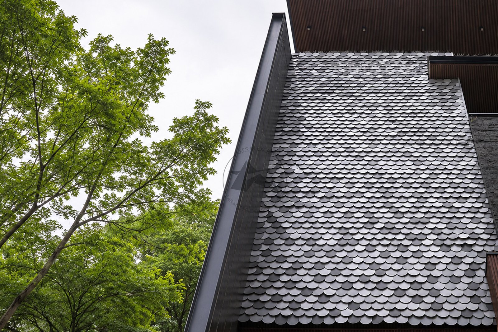 Modern metal facade design for luxury private residence