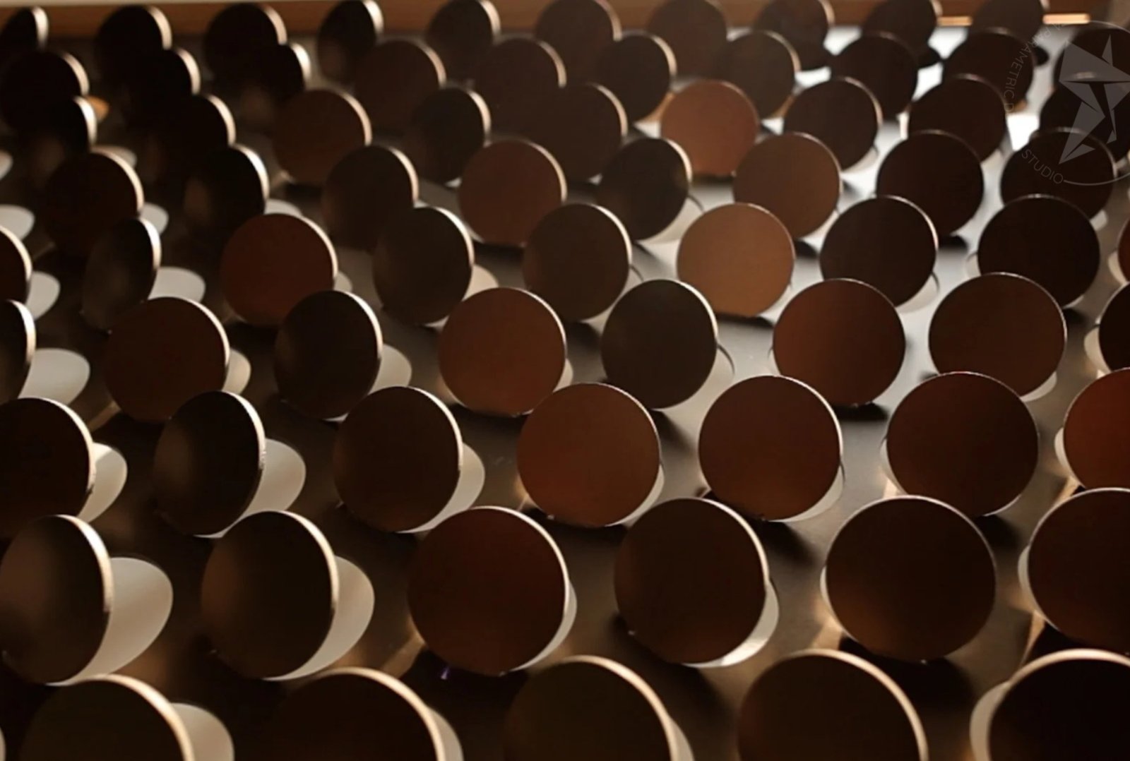 Luxury Coin Matrix feature wall in Indore residence