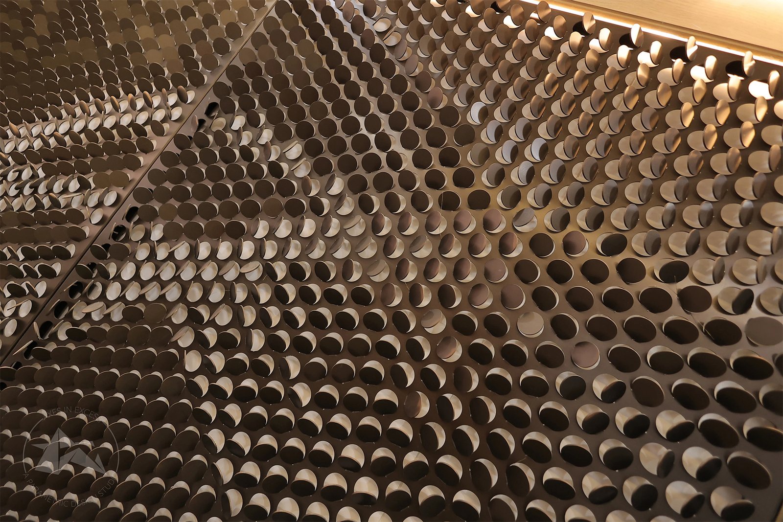 Decorative metal feature wall with anodized finish