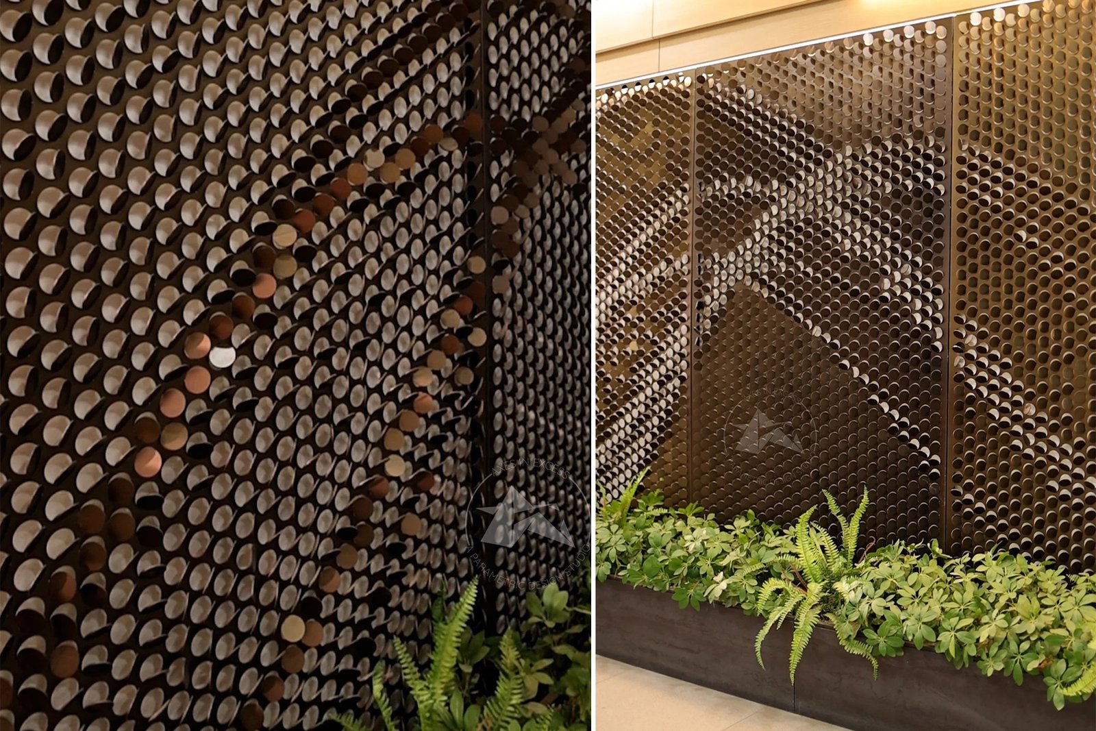 Premium parametric metal feature wall by Axes in Excess