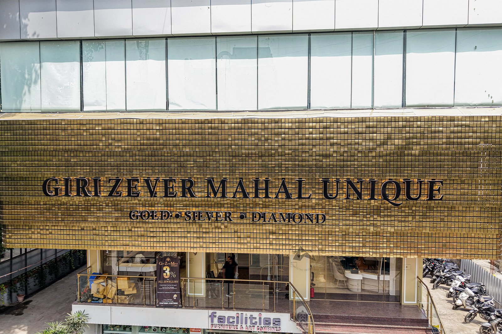 Gold PVD stainless steel facade for Giri Zever Mahal Unique