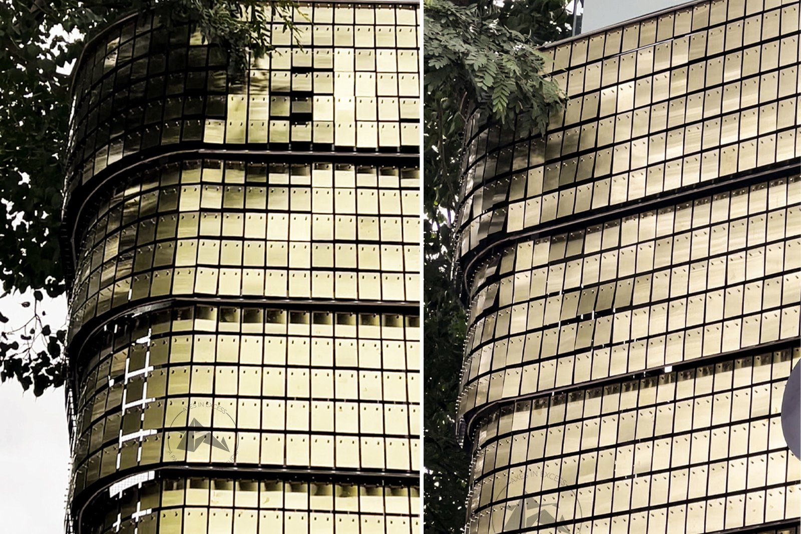 Architectural kinetic screen responding to wind movement