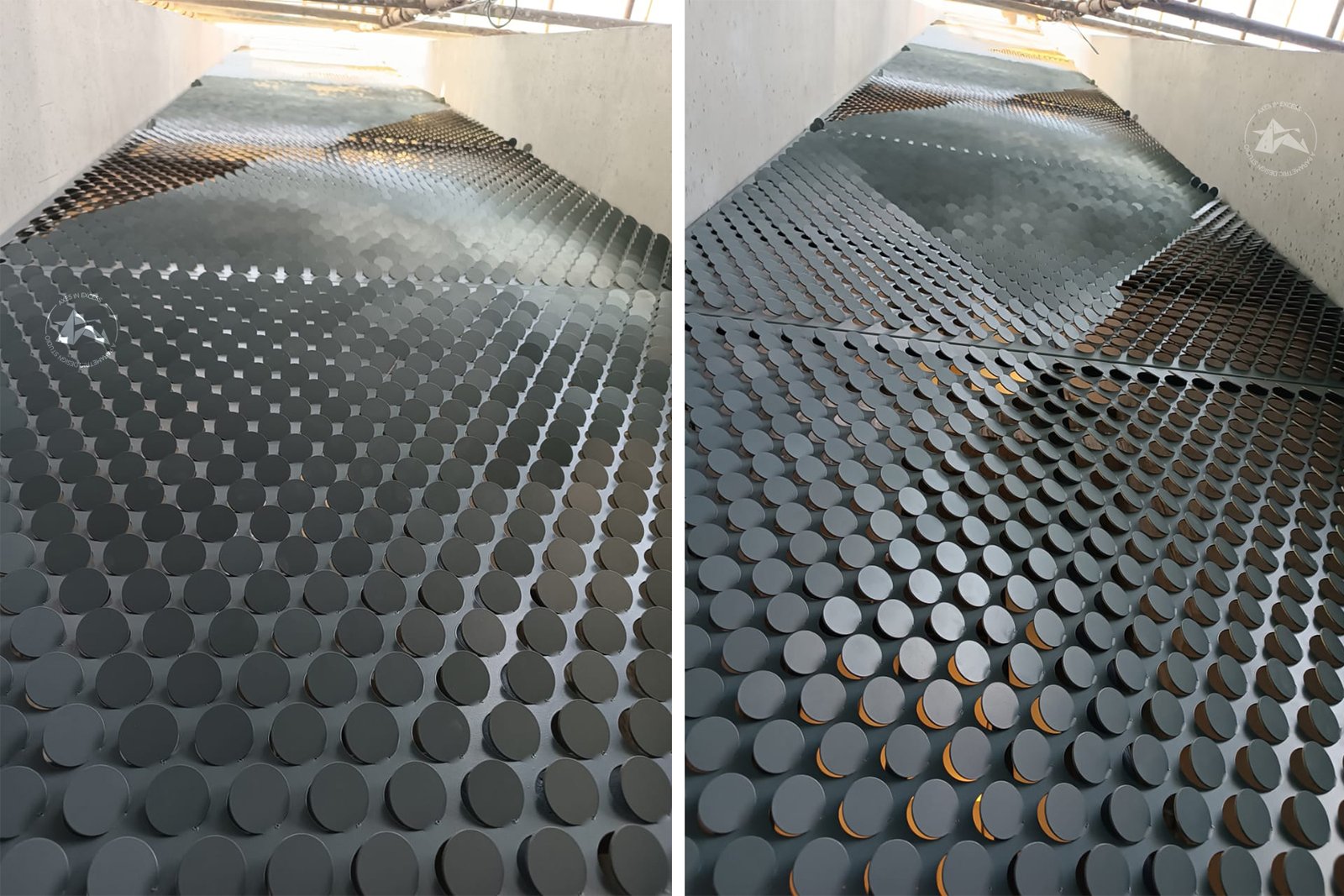 Coin Matrix or Coin Facade build by axes in excess