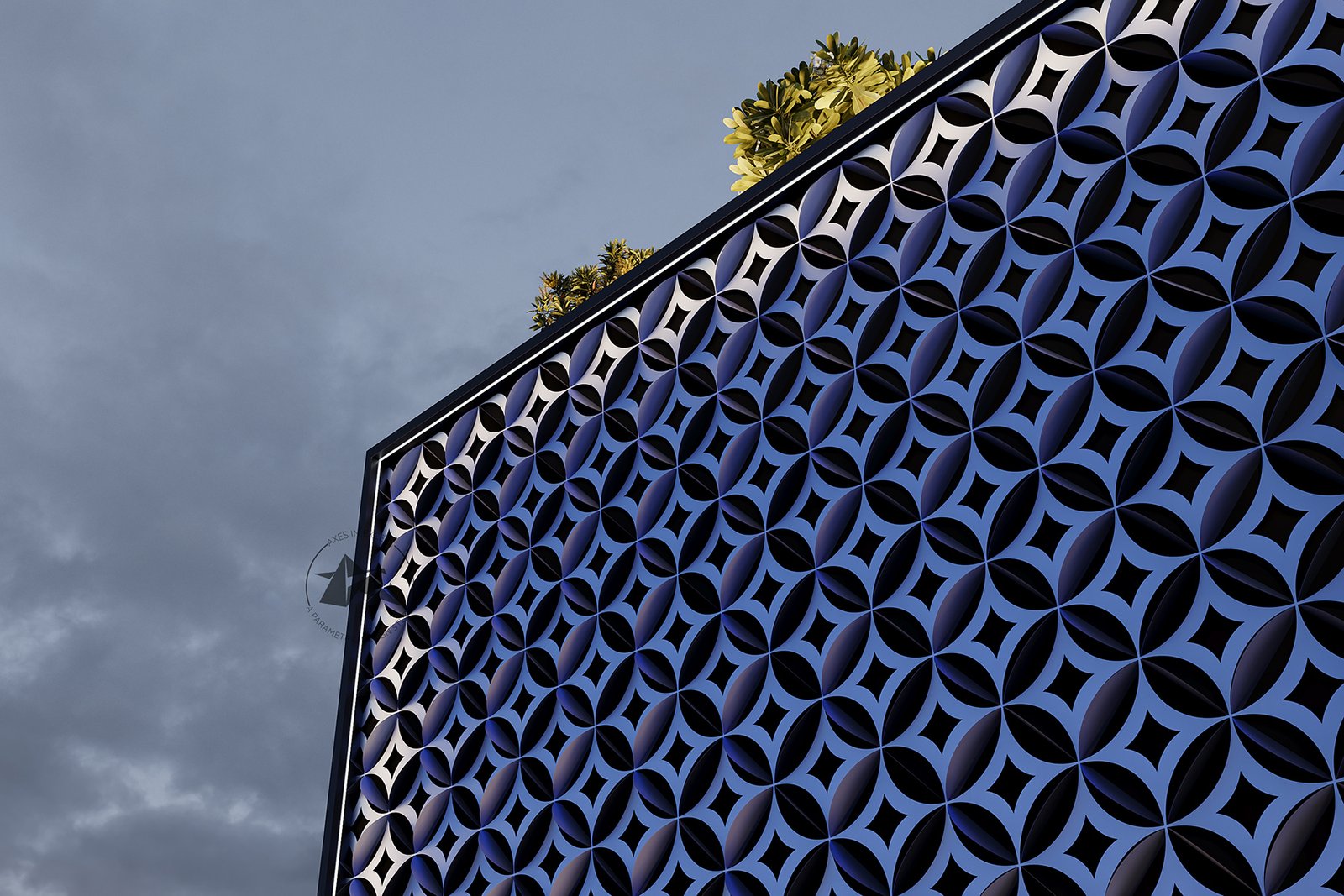 Parametric Metal facade screen from bloom collection by axes in excess